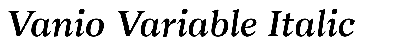Vanio Variable Italic